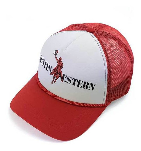 Boné Austin Western Country Snapback Vermelho E Branco