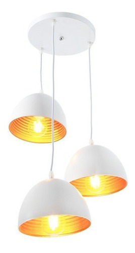 Lámpara Colgante Blanco E27 60w 3 Luces