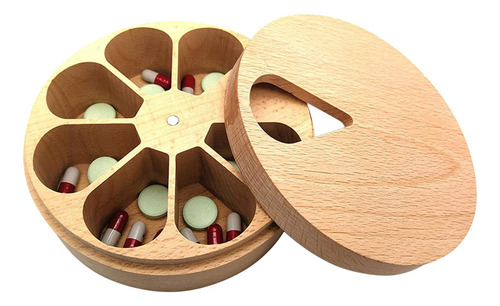 7 Day Weekly Pill Organizer Solid Wood Organizer For