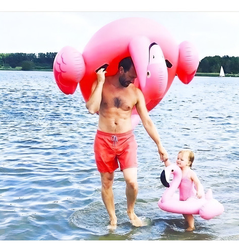 Flamingo Salvavidas Inflable Alberca 142x137 Cm Intex 57558 Rojo