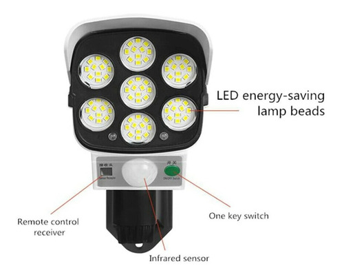 Camara Ip Falsa Reflector Solar Sensor Movimiento Control Color Blanca
