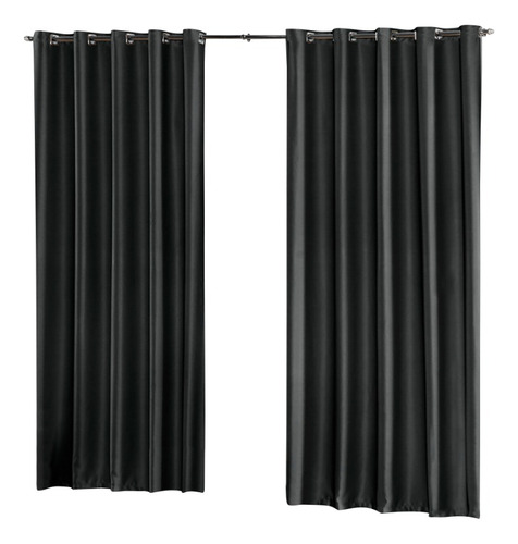 Cortina Blecaute Pra Sala Varanda 2,80x2,50m Blackout Pvc Cor Preto