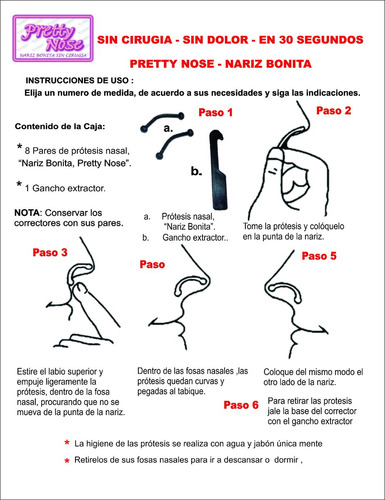 Corrector Nasal Nariz Bonita / Pretty Nouse Pack 8 Pares A1