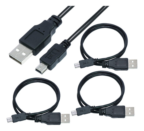 Paquete De 3 Cables Usb 2.0 A Mini 5 Pines B Disco Duro...