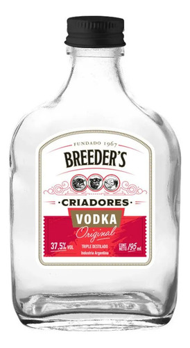 Vodka Original Triple Destilado Breeders Petaca 195 Cc