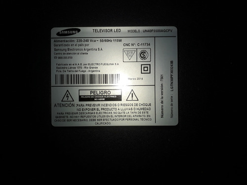 Soporte Televisor Samsung Un40f5500 Plateado (Usado)
