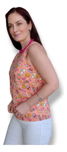 Kit 5 Regata Moda Feminina Básica Estampada Malha
