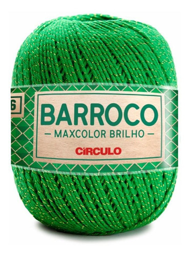 Barbante Barroco Maxcolor Brilho Crochê 6 Fios 200gr Círculo Cor Bandeira Com Brilho Ouro