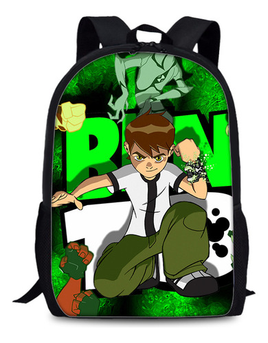 Mochila Escolar Con Estampado De Young Hacker De Ben 10, Cre