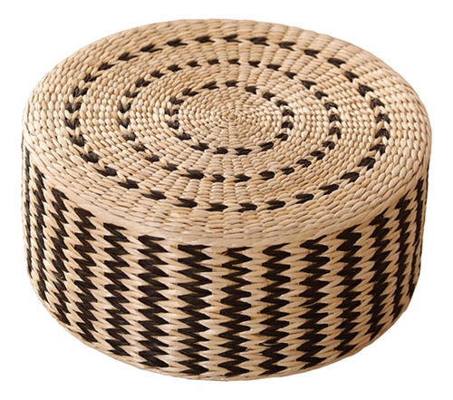 Cojín De Asiento Redondo, Almohada De Suelo Negro 45cm