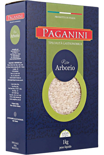 Imagem 1 de 3 de Arroz Arbóreo Paganini 1 Kg