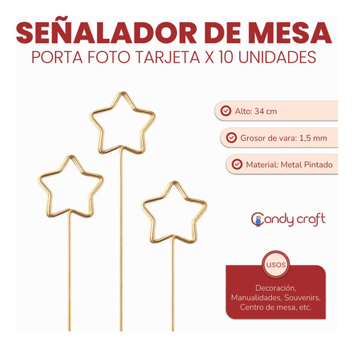 Señalador De Mesa Porta Foto Tarjeta X 10unis Centro De Mesa