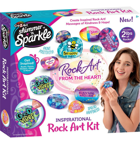 Shimmer N Sparkle Inspirational Rock Art Activity Kit Para 