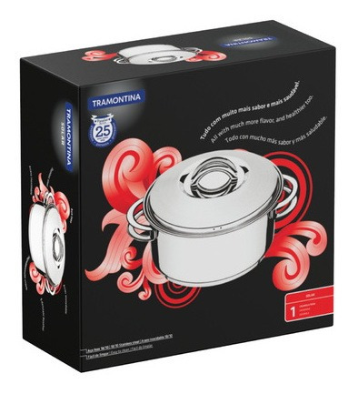 Cacerola C/ Asas Tramontina Triple Fondo 24cm 4.7lts A. Inox