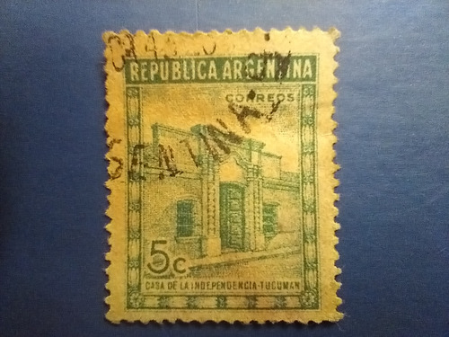 Estampilla Antigua Argentina De La Casa De Tucumán 5 Cents 