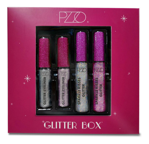 Glitter Box 2 Delineadores + 2 Lips Gloss Pzzo Color Multicolor