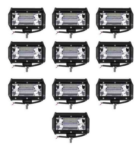 Kit X 10 Faros Proyector 24leds 72w 5200lm 6500k 50000hs