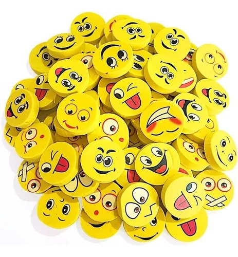 Gomas De Borrar Forma Emojis Smile Souvenir Caja X 144 Gomas