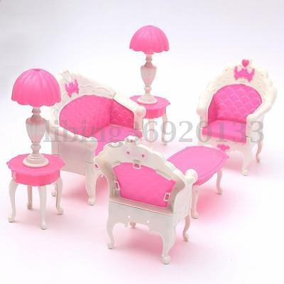 Muebles Del Dollhouse 6pcs Living Room Salón Sofá Silla Set 