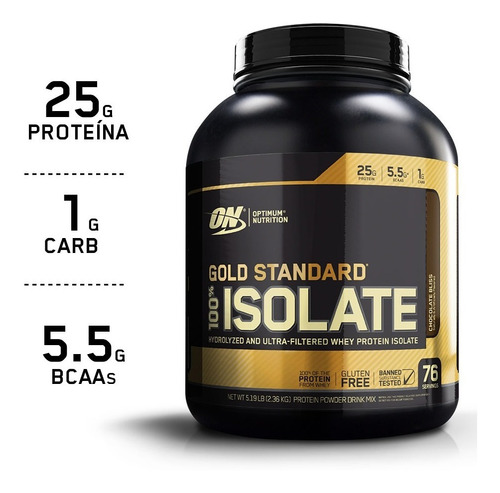 Gold Standard 100% Whey Isolate 2,36kg On Optimum Nutrition Sabor Chocolate