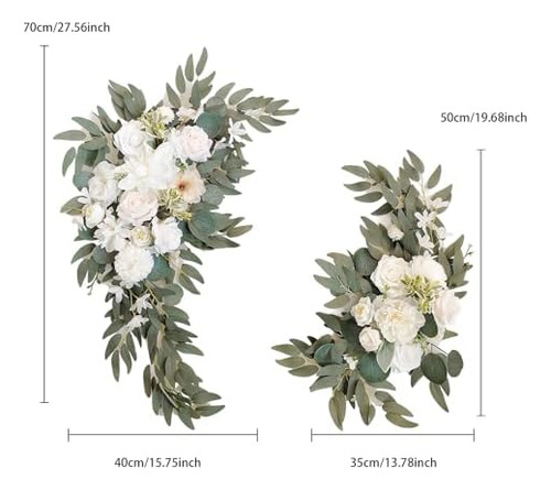 Bmqdsm Arco De Boda De Flores Artificiales, Juego De 2 Para