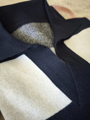 Sweater Polo Rayado Mujer Casual Cuello V