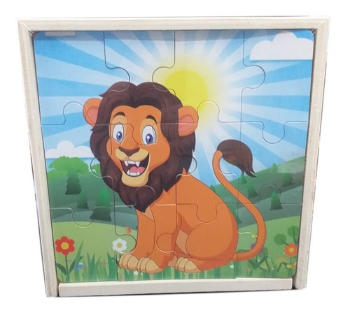 Imagen 1 de 6 de Puzzle Animales X 4 Rompecabezas Infantil Madera M310