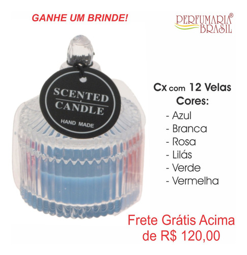 Caixa Com 12 Velas Aromaticas - Vidro - Hand Made