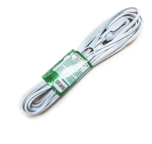 Extensión Eléctrica Cable 2x18 Awg, Blanca 8 Metros