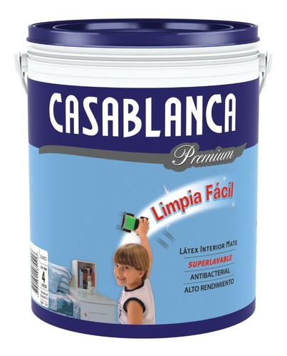 Latex Interior Casablanca Premium Limpia Facil 1 Lt