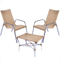 Comprar Cadeira De Jardim Fexx Fiberhome Conjunto Jardim Camurça Design Lisa Com Braços 2 Corpos 80cm X 56cm X 85cm - Kit Com 3 Unidades
