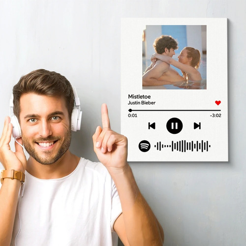 Cuadro Código Spotify Regalo Perfecto En Canvas Con Bastidor