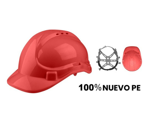 Casco De Seguridad  Para Obra Rojo Hsh210 