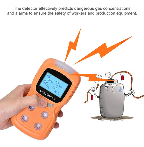 Co/h2s/o2/e Detector De Alarma De Seguridad Multigas Por Voz