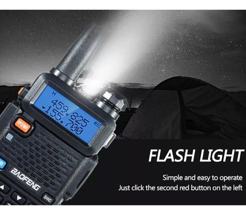 Rádio Vhf Uhf Fm Ptt Transceptor Uv-5r Portátil Dual Band