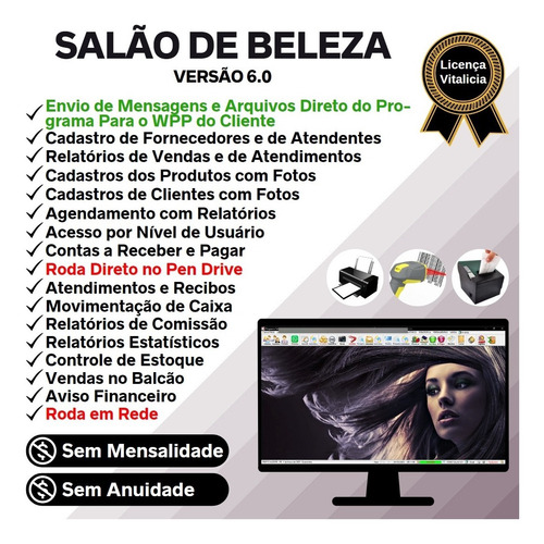 Programa Sem Mensalidade Para Salão De Beleza Completo V6.0