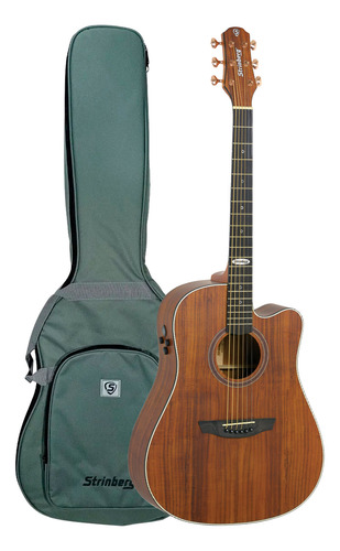 Violão Elétrico Strinberg Sd300c Folk Koa Satin Com Bag