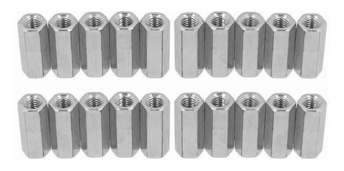 Tuerca De Acoplamiento Hexagonal, 20 Unidades, M6x1, 25 Mm,