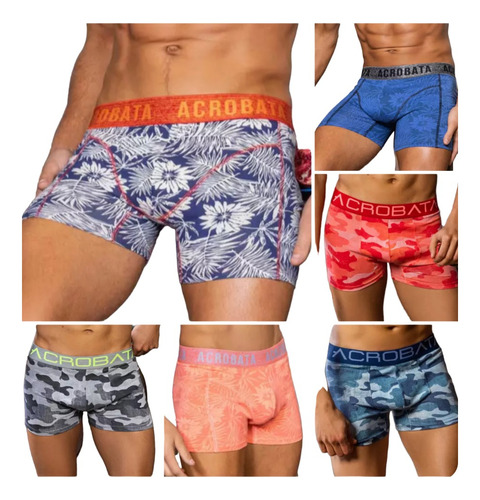 Pack X2 Boxer Acrobata Algodon/lycra Estampados Hombre S-xxl