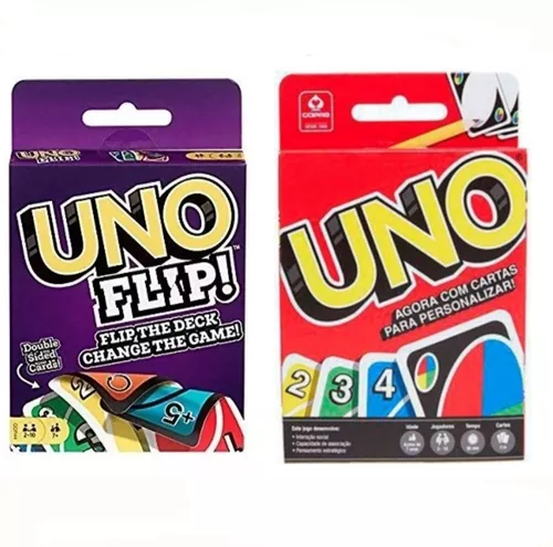 Kit 2 Jogos De Cartas Uno Flip E Uno Clássico Frete Grátis