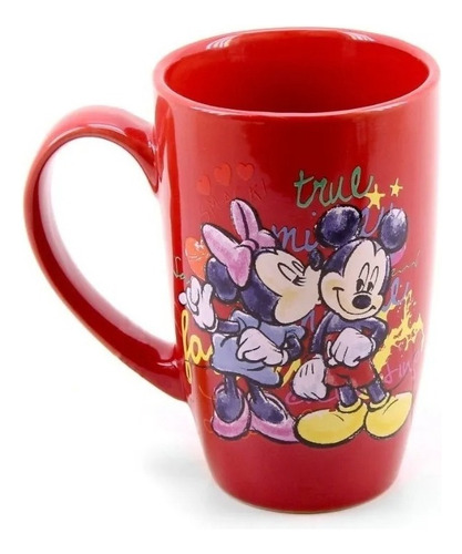 Taza roja de Mickey Mouse y Minnie 400 ml - Disney