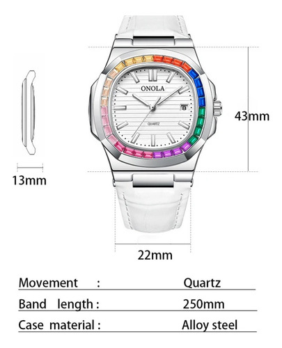 Reloj Onola Leather Rainbow Diamond Quartz