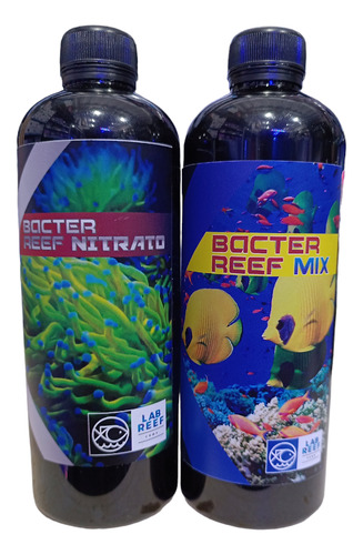 Paquete De Bacterias Lab Reef 500ml Bacter Mix Y Nitrate