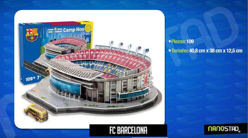 Maqueta Estadio 3d Para Armar Con Luces Cancha Barcelona !!