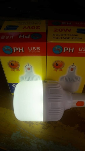 Imagen 9 de 10 de Bombillo Recargable Usb De 20watt