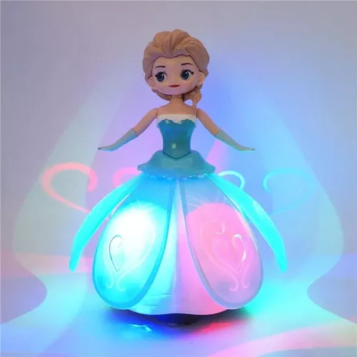 Fantasia Vestido Elsa Frozen Som e Luz com Capa