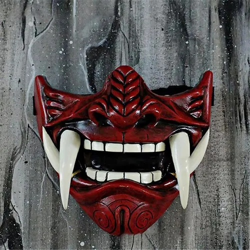 Samurai Japonés Oni Mask Máscara De Látex Para Media Cara