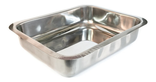 Asadera Fuente Rectangular Profunda Acero Inox. 33x24x6 Cm