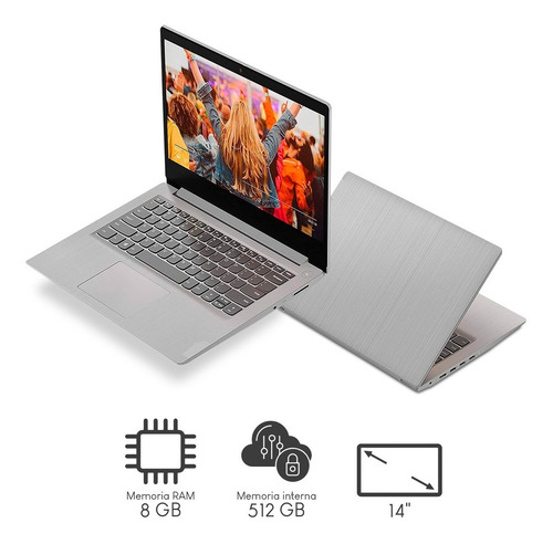 Imagen 3 de 4 de Laptop Lenovo Ideapad 3 14iml05 Core I5 8gb 512ssd W11h
