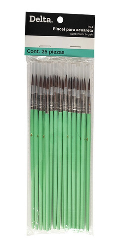 Pincel Para Acuarela Barrilito Deltapd4 Con 25 Pzs Calibre 4